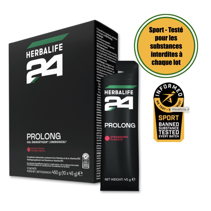 Gels énergétiques Prolong H24 Saveur Fraise 10 sachets